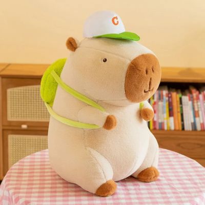 Peluche-Capybara-beige-avec-tortue