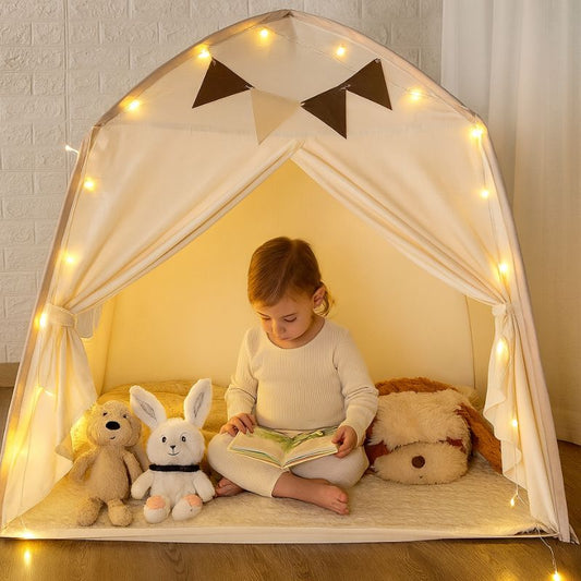 Tente-enfant-beige-lecture