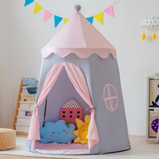 Tente-enfant-gris-rose