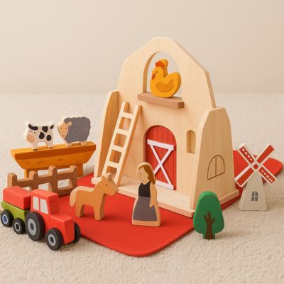 Jouet_en_bois_ferme_de_la_maison