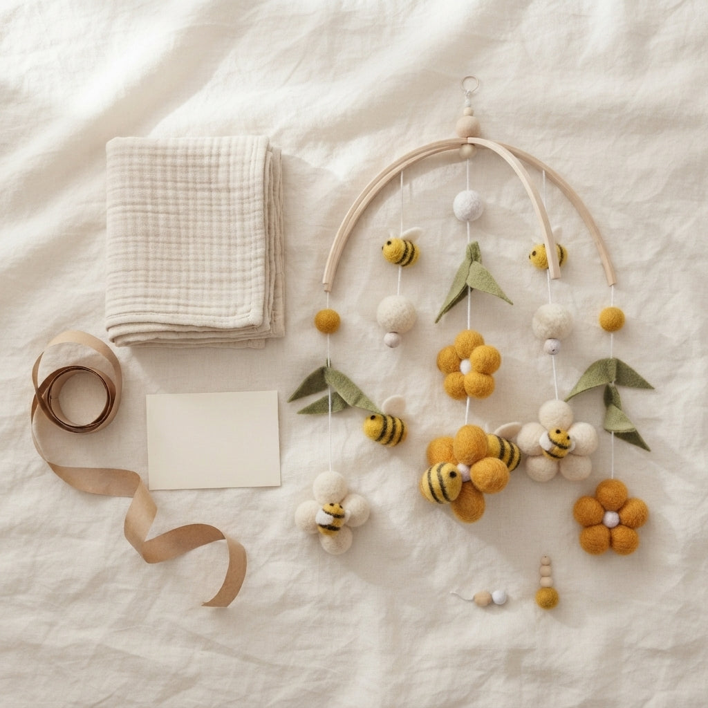 Mobile-lit-bebe-en-forme-d'abeille