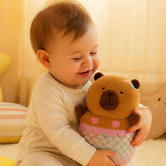 Peluche-Capybara-sirene-sourrir