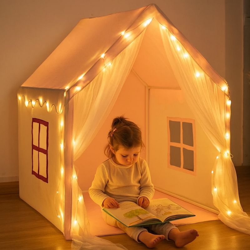 Tente_enfant_rose_lecture