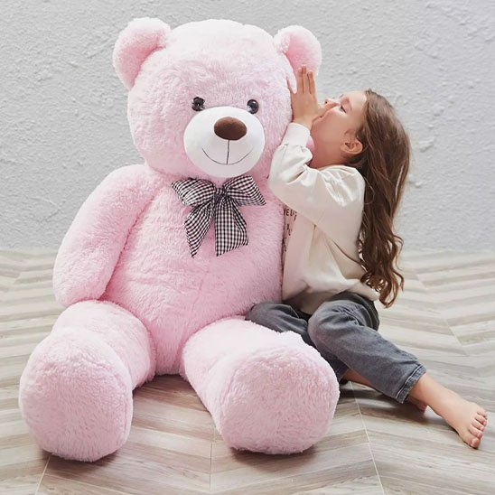 Ours en peluche rose