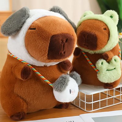 Peluche capybara chien