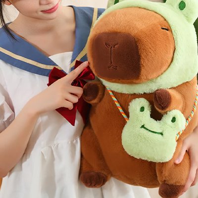Peluche capybara grenouille