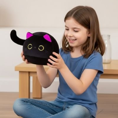 Peluche chat noir amuseuent