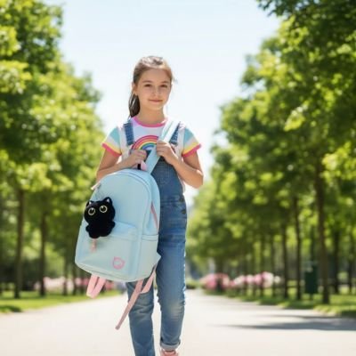 Peluche chat noir fille