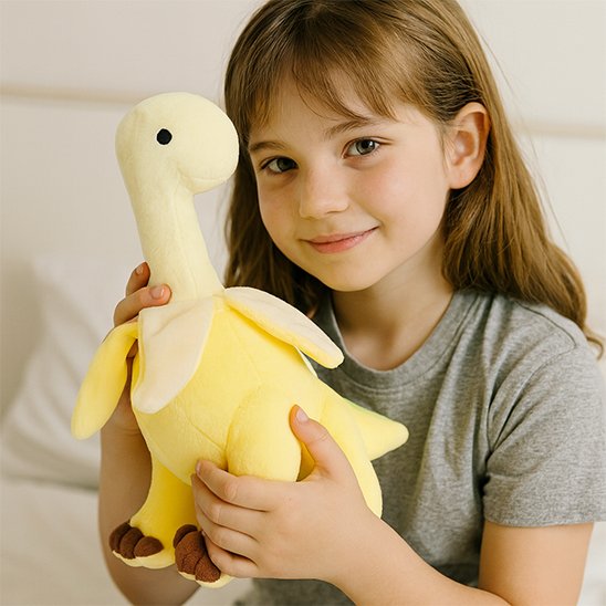 Peluche dinosaure blanc
