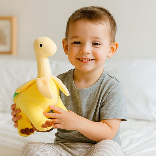 Peluche dinosaure jaune
