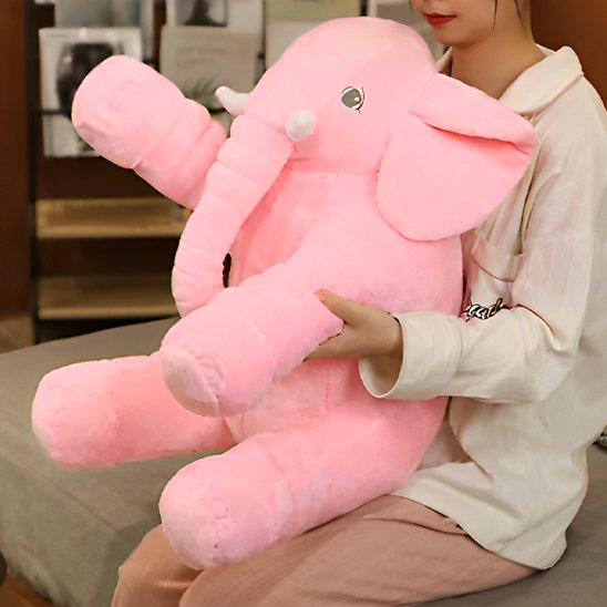 peluche elephant rose