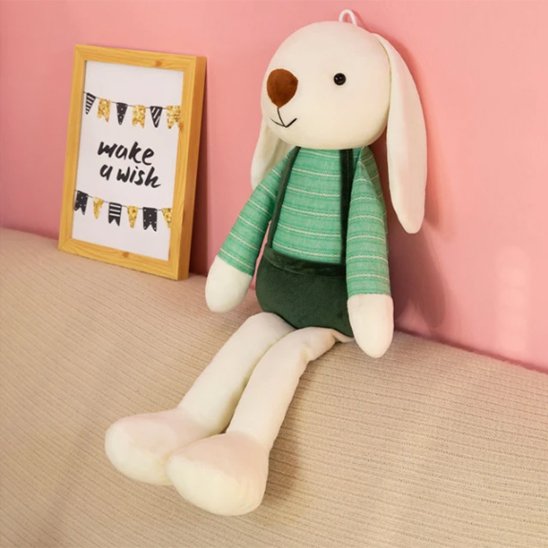 Peluche lapin vert