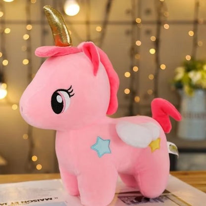 Peluche licorne roses