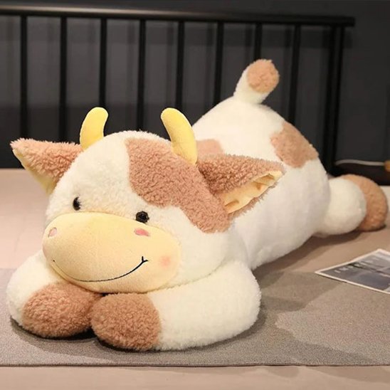 Peluche vache jaune